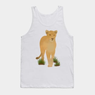 Watercolor Lioness Stalking Tank Top